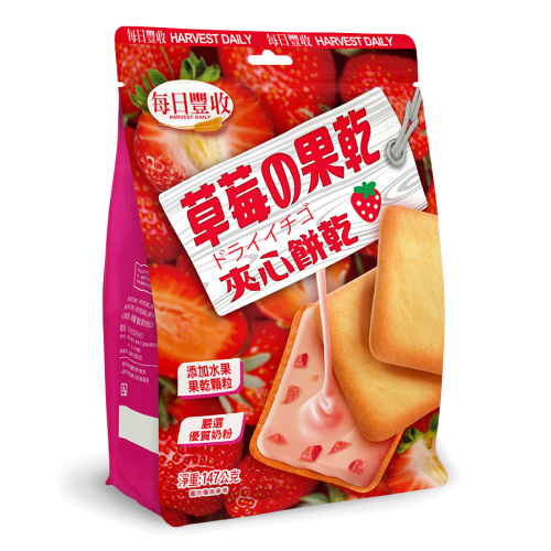 每日豐收 草莓果乾夾心餅乾 147g