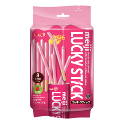 明治Lucky草莓棒家庭號 120g