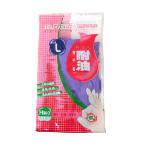 依凡耐油手套 L-8入 紫